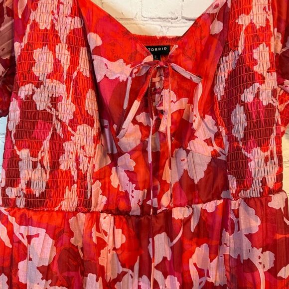 Torrid Red and White Ruffled Midi Sundress - Picture 4 of 9